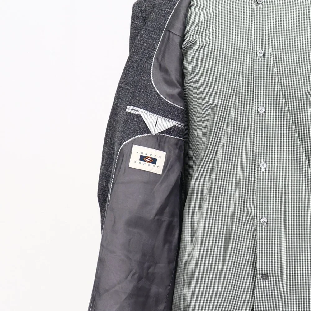 Joseph Abboud 46L Gray Solid 2-Button Sport Coat Blazer Jacket T183